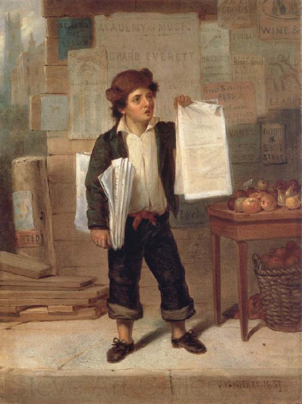 James H. Cafferty Newsboy Selling New-York Spain oil painting art